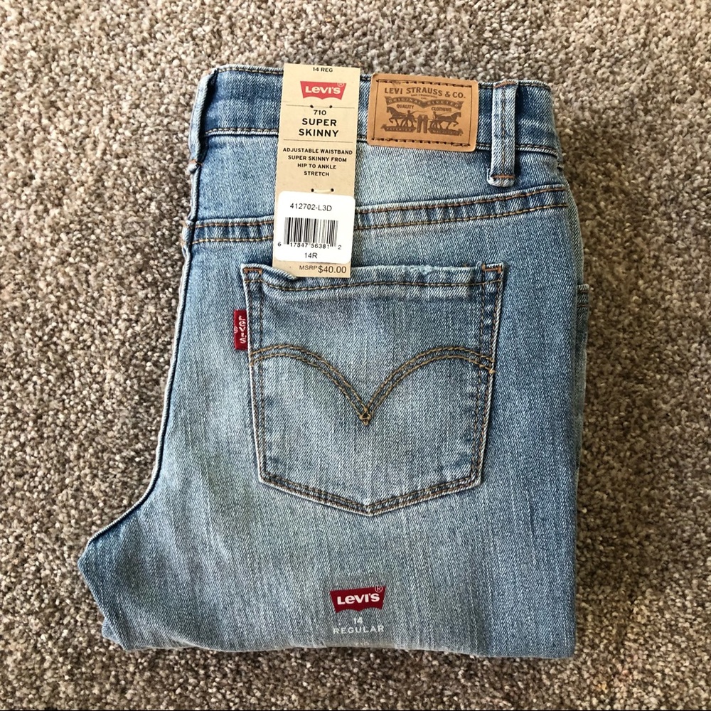 Levi’s 710 Girls Super Skinny Jeans Sz 14
